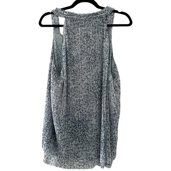 ANTHROPOLOGIE Metallic Silver Shimmer Layered Sleeveless Top Sz XL - Picture 2 of 5